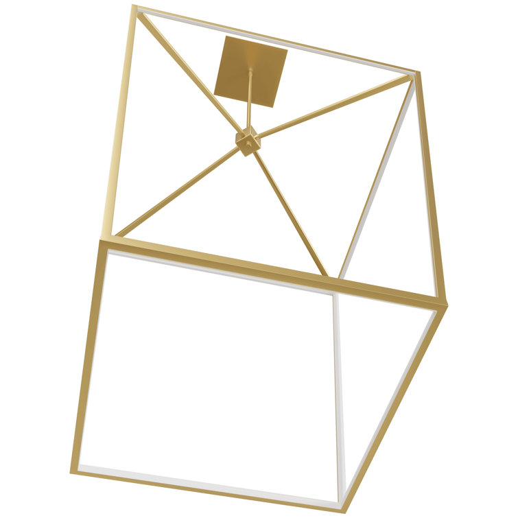 Gold 42-Inch LED Cage Lantern Pendant Light