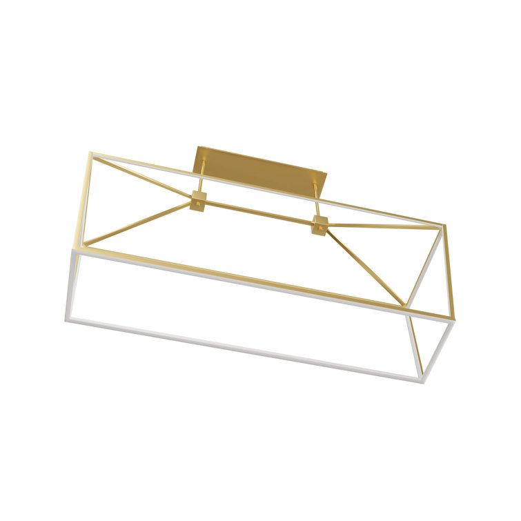 Park Avenue Modern Gold Cage LED Chandelier 54"