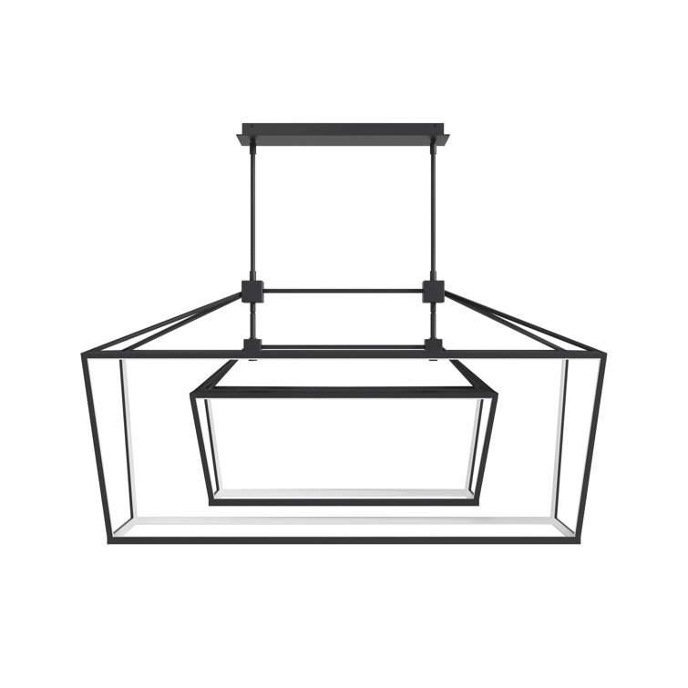 Park Ave Modern Black LED Hanging Chandelier 54"