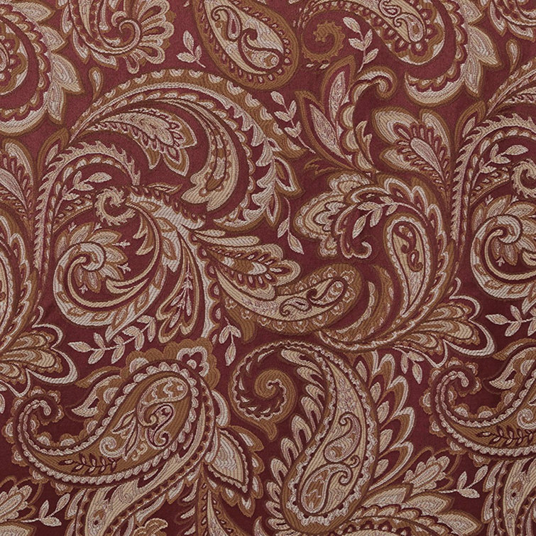 Burgundy Faux Silk Light-Filtering Rod Pocket Curtain Panel Pair