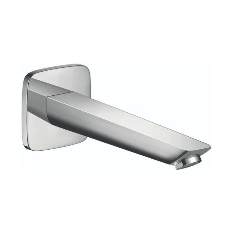 Chrome Wall Mounted Modern Tub Spout with Brushed Nickel Finish