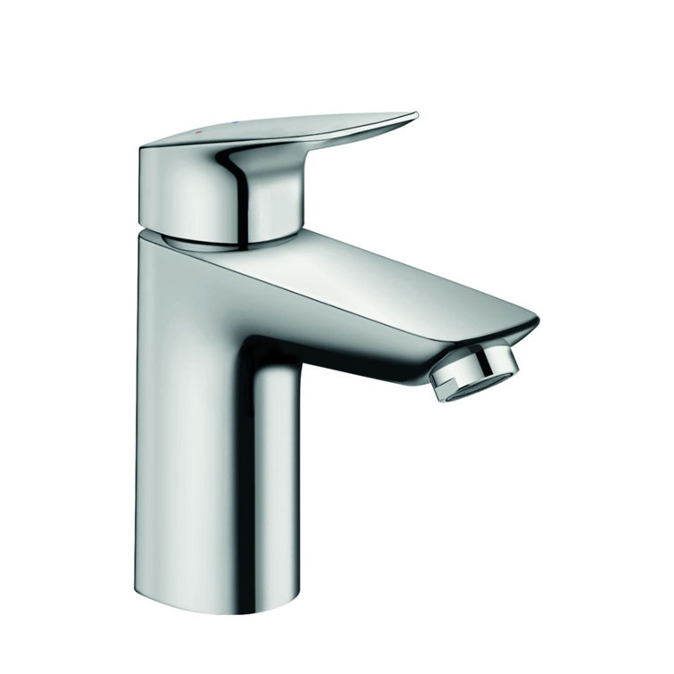 Modern Chrome Single Hole Brass Bathroom Faucet with Aerated Spout