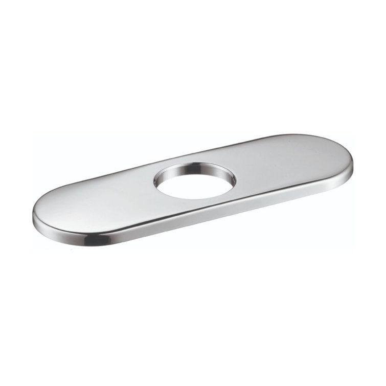 6-Inch Polished Nickel Traditional Base Plate for Single-Hole Faucets