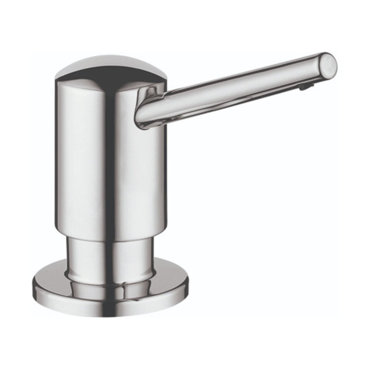 Contemporary Steel Optik Soap Dispenser with 16 oz Capacity