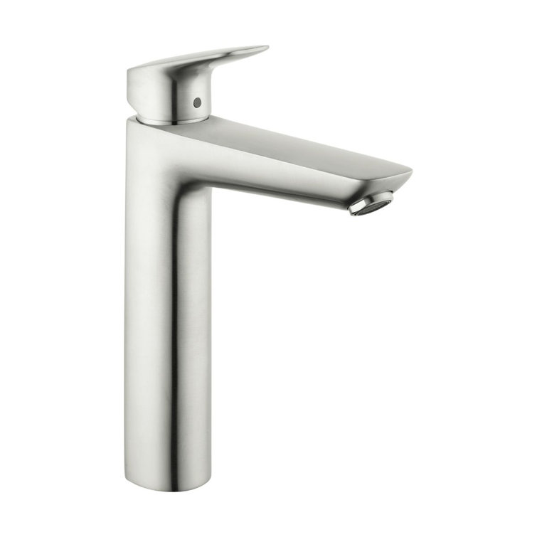Modern Brushed Nickel Single Hole Vessel Faucet