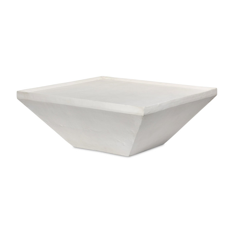 Matte White Aluminum Square Outdoor Coffee Table