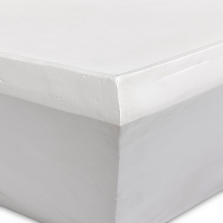 Matte White Aluminum Square Outdoor Coffee Table