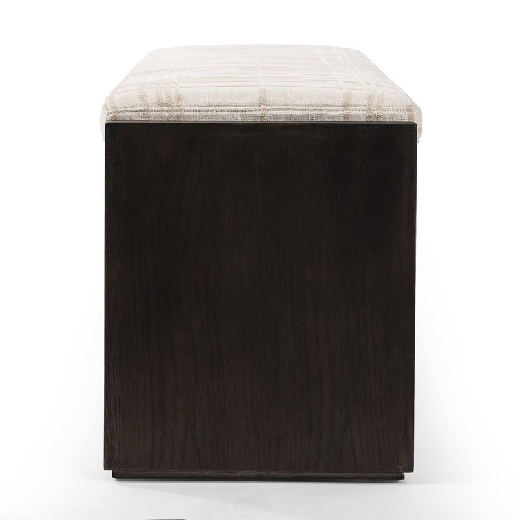 67'' Cedar-Finished Nettlewood Upholstered Bench in Brown/Cream