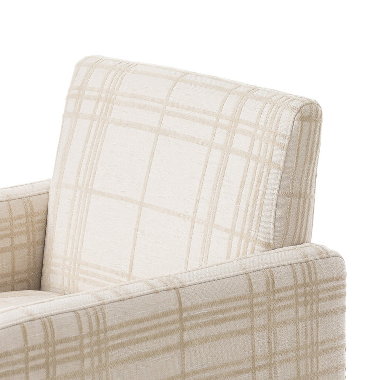 Fayette Cloud Upholstered Wood Arm Chair in White