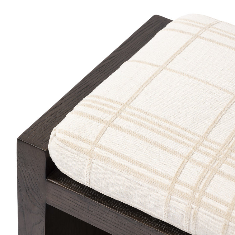 67'' Cedar-Finished Nettlewood Upholstered Bench in Brown/Cream