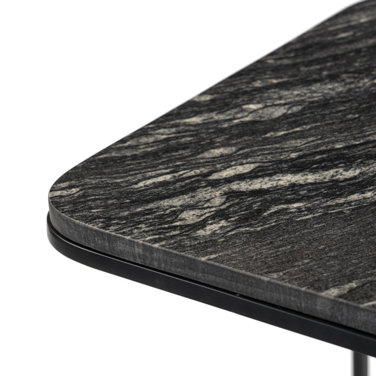 Marlow Polished White Marble and Matte Brass C-Table, 15x19x23 in