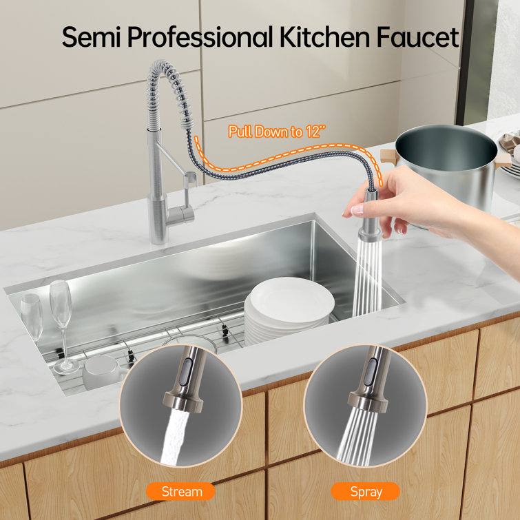 33'' Stainless Steel Drop-In Single Bowl Kitchen Sink