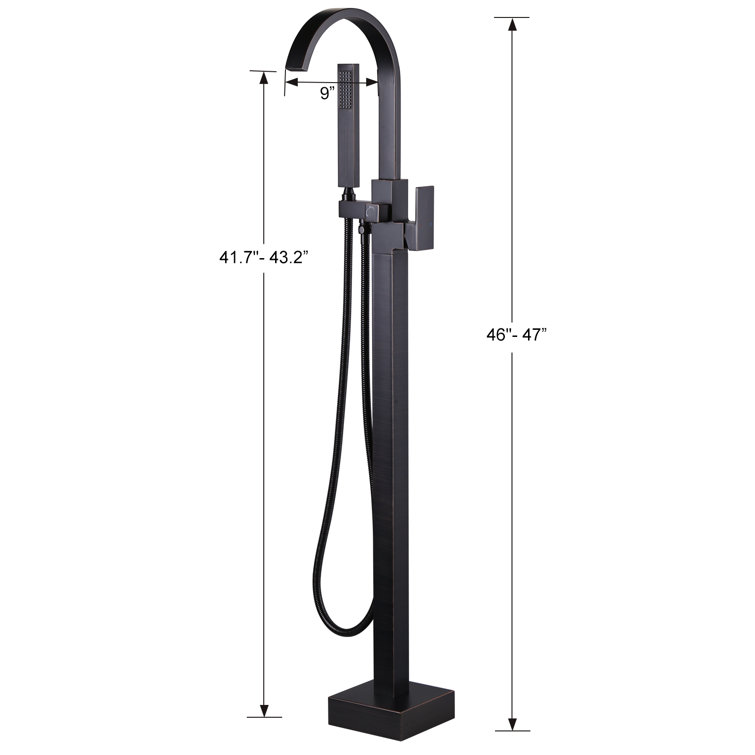 Oil Rubbed Bronze Freestanding Tub Filler with Lever Handle