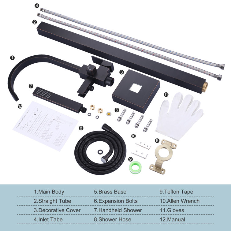 Oil Rubbed Bronze Freestanding Tub Filler with Lever Handle