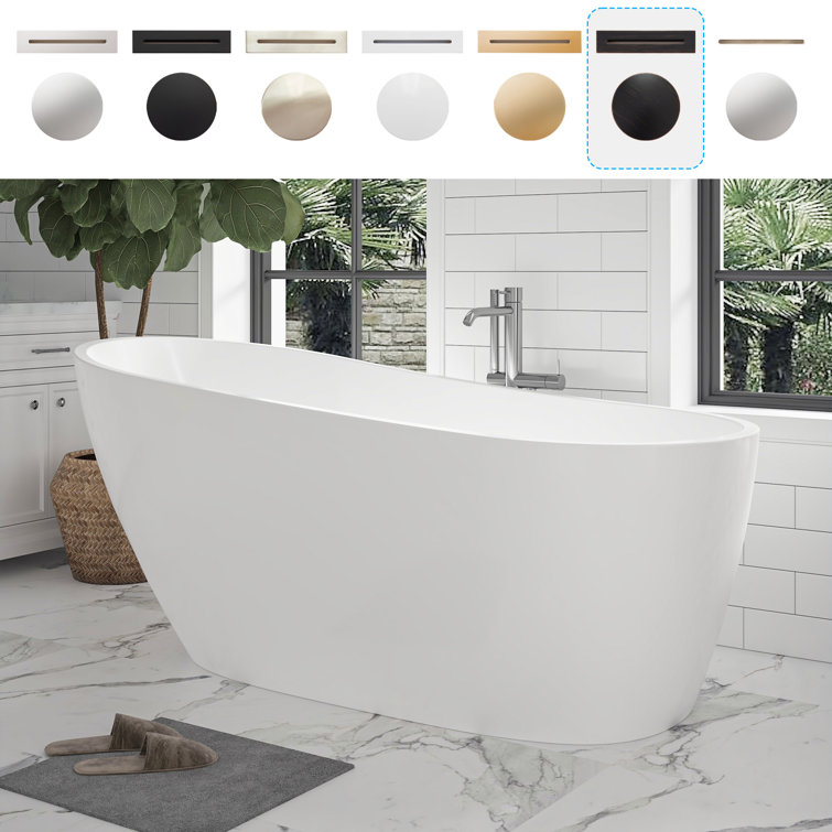 Cora 67" White Acrylic Freestanding Bathtub