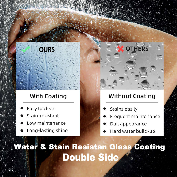 Brushed Nickel Frameless Double Sliding Shower Door with Clear Glass