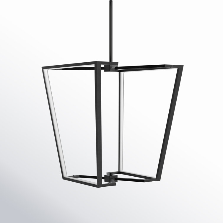 Modern Black LED Cage Ceiling Chandelier with Dimmable Light
