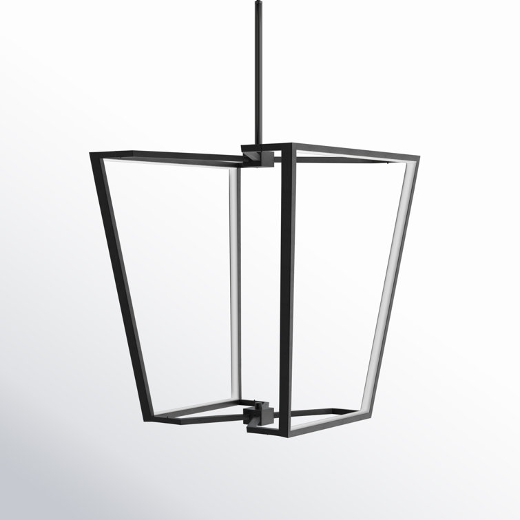 Modern Black LED Cage Ceiling Chandelier with Dimmable Light
