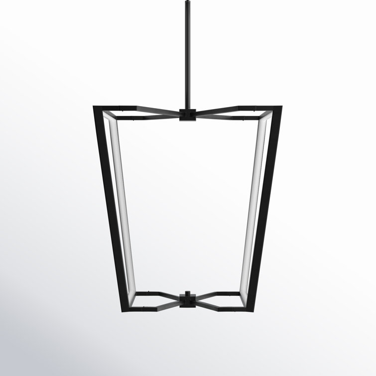 Modern Black LED Cage Ceiling Chandelier with Dimmable Light