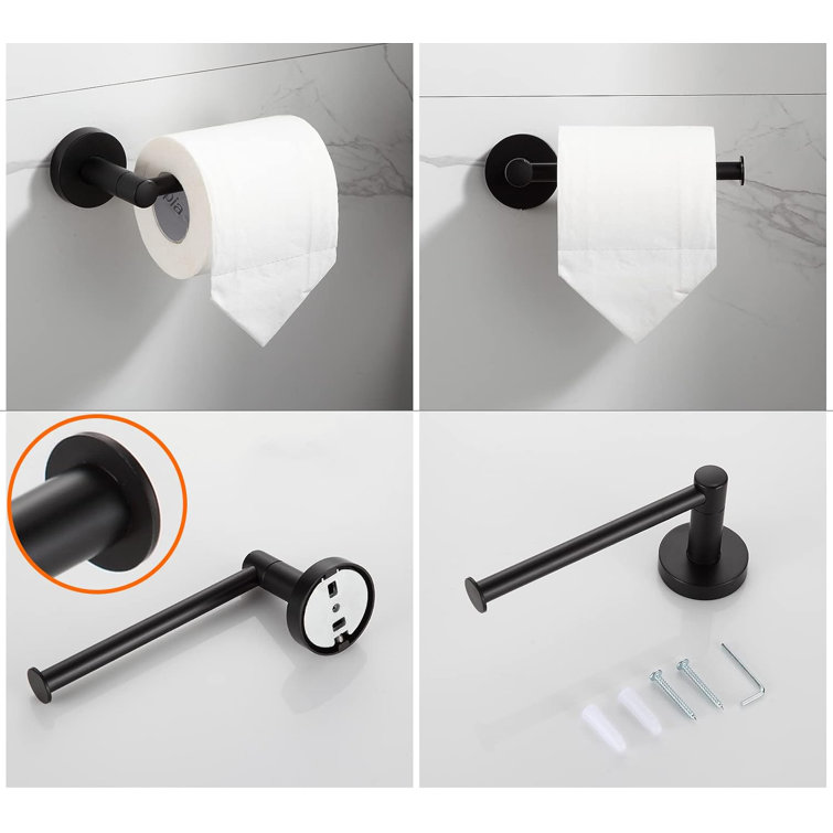 Matte Black 24-Inch Metal Bathroom Hardware Set, 4-Piece