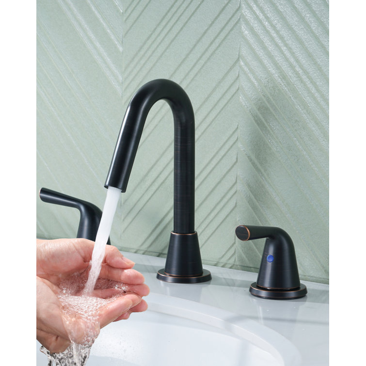 Oil Rubbed Bronze 8-Inch Widespread Double Handle Bathroom Faucet