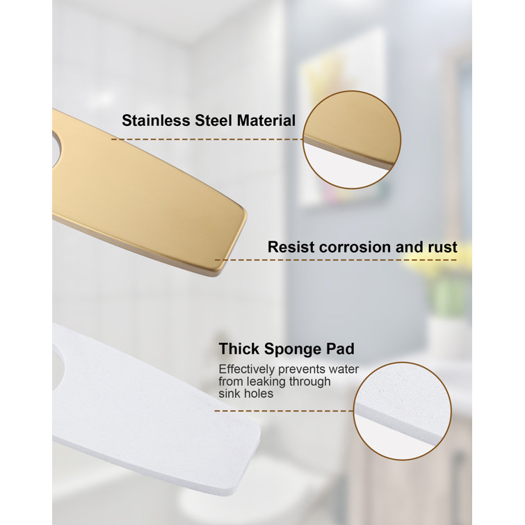 Brushed Gold Stainless Steel Sink Faucet Hole Cover Deck Plate