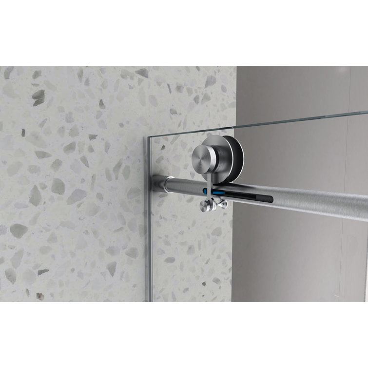 60" Matte Black Frameless Sliding Shower Door with Clear Glass