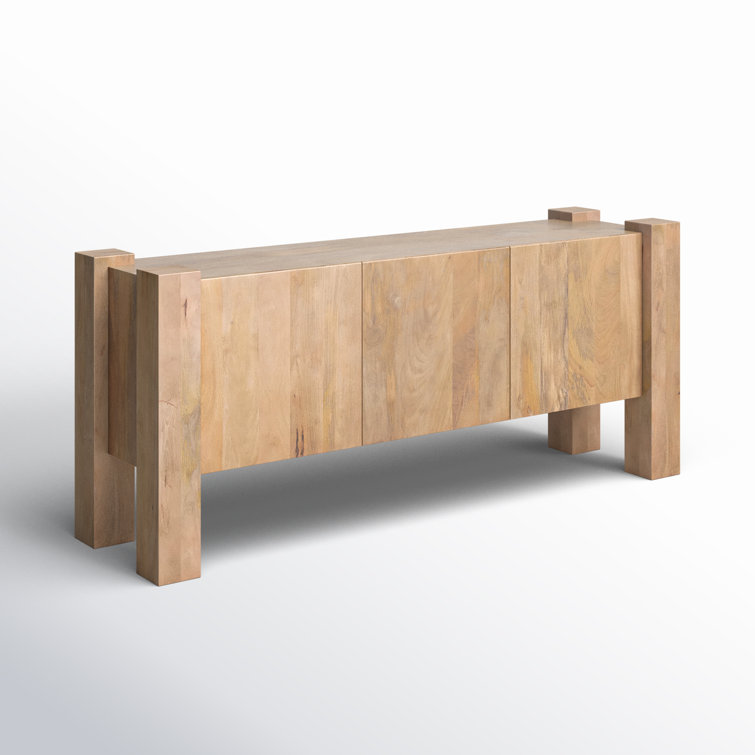 Wynda 74.5'' Light Brown Solid Wood Sideboard
