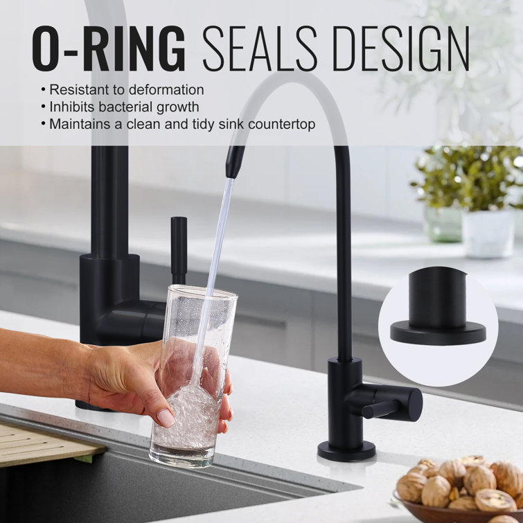 Matte Black Stainless Steel Pull-Down Kitchen Faucet with Water Filter