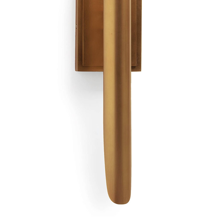 Mid-Century Modern Natural Brass Dual-Light Dimmable Sconce