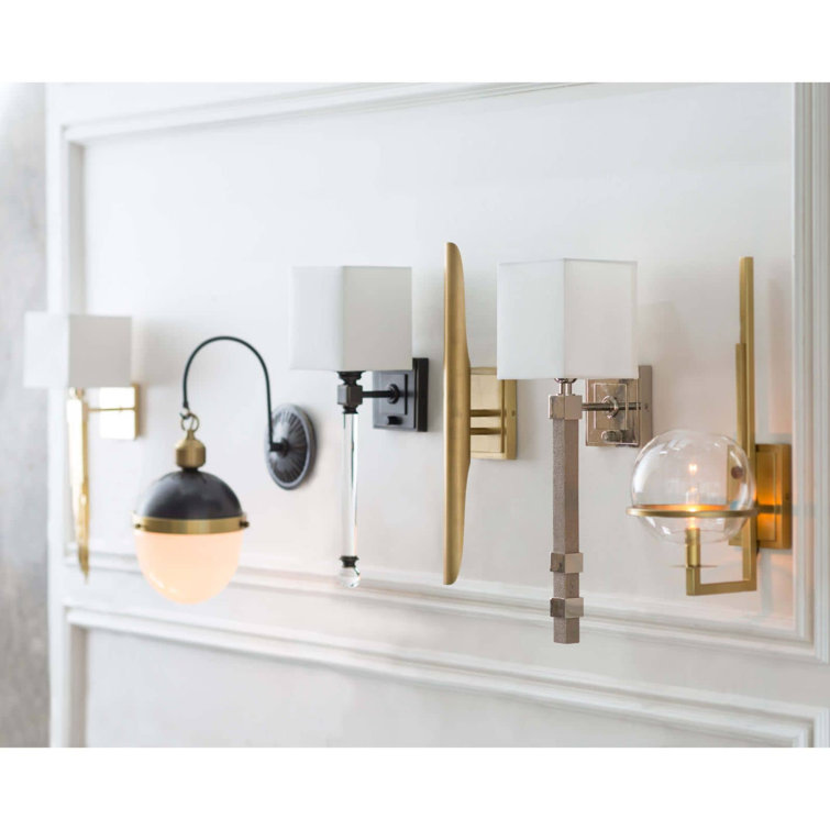 Mid-Century Modern Natural Brass Dual-Light Dimmable Sconce
