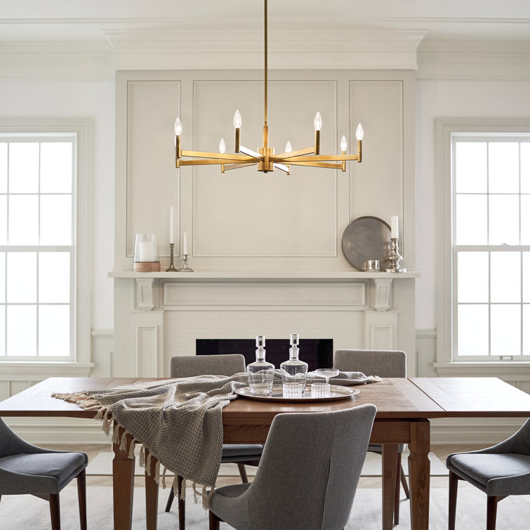 Sleek Modern 26" Black & Brass 6-Light Ambient Chandelier