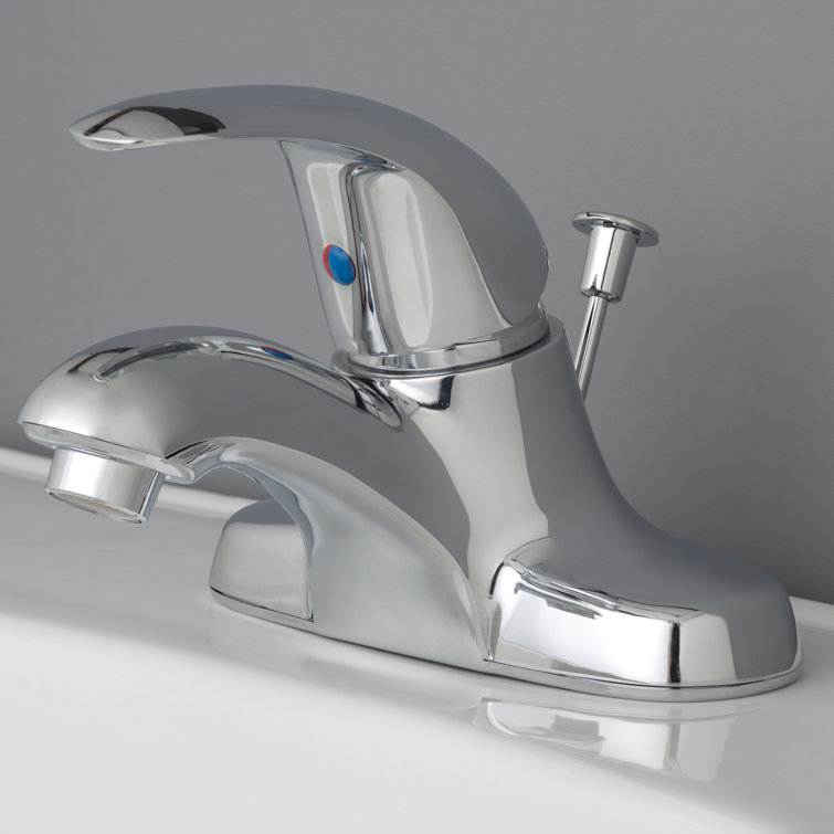 Chrome Single Handle Centerset Bathroom Faucet with Pop-Up Drain