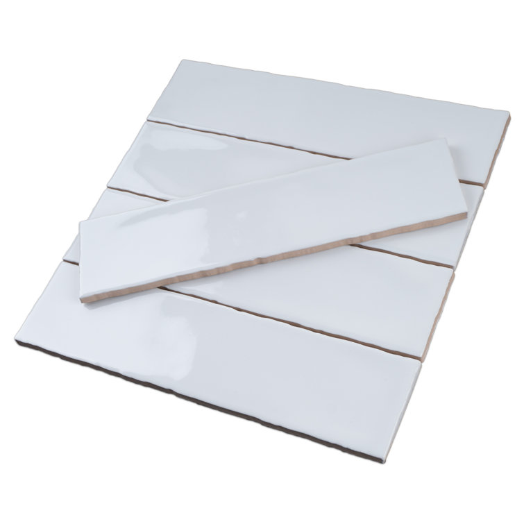 White Polished Ceramic Subway Wall Tile 3x12