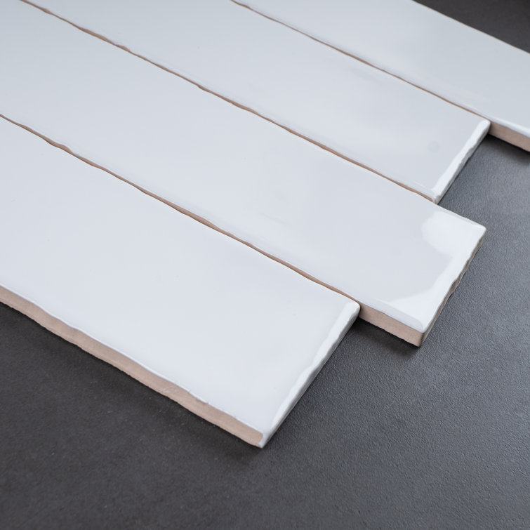 White Polished Ceramic Subway Wall Tile 3x12