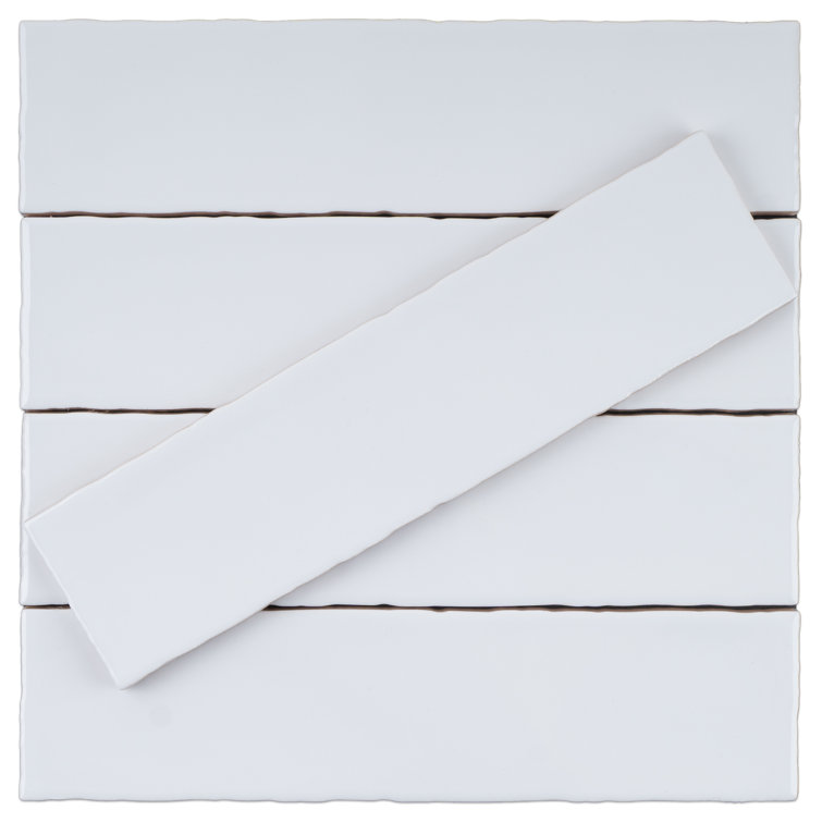 White Polished Ceramic Subway Wall Tile 3x12