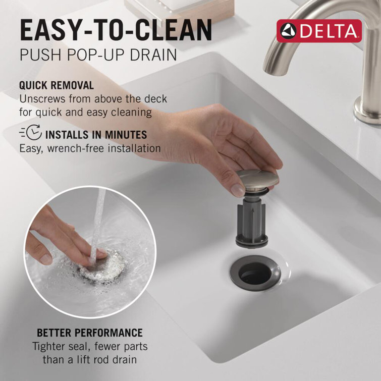 Delta Nicoli Sleek Stainless Steel Single Handle Bathroom Faucet