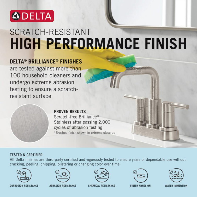 Delta Nicoli Sleek Stainless Steel Single Handle Bathroom Faucet