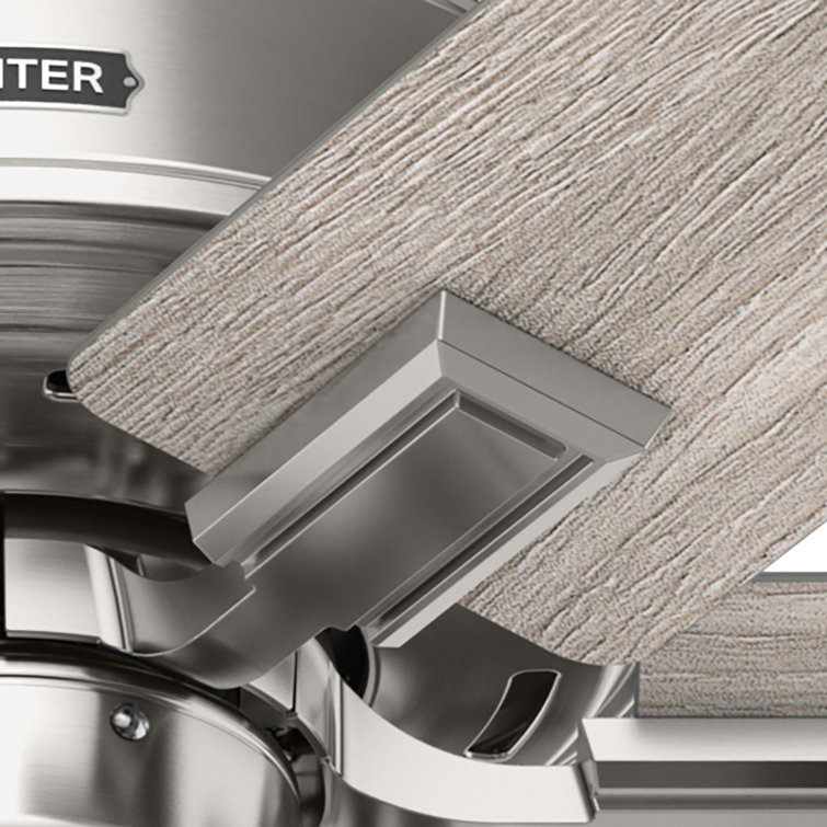 Hunter 52 Inch White and Light Oak Ceiling Fan with LED Light and Remote
