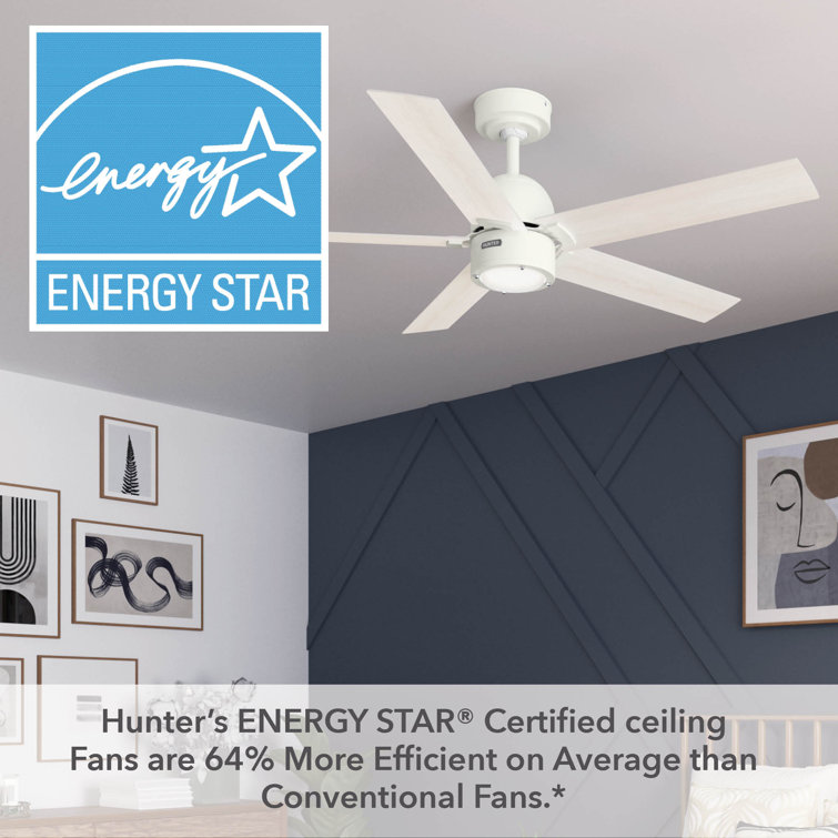 Erling 52" White Wood Ceiling Fan with Light and Remote