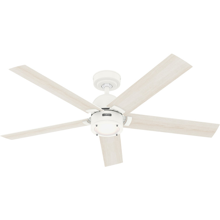 Erling 52" White Wood Ceiling Fan with Light and Remote