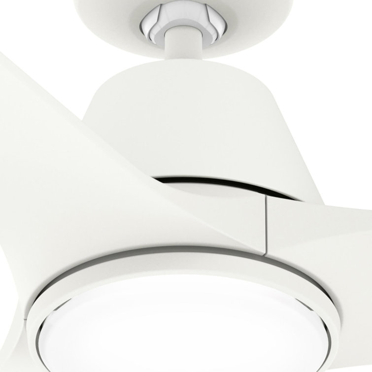 Hunter 52-Inch Matte White Smart Ceiling Fan with LED Light and Remote