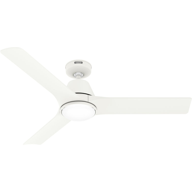 Hunter 52-Inch Matte White Smart Ceiling Fan with LED Light and Remote