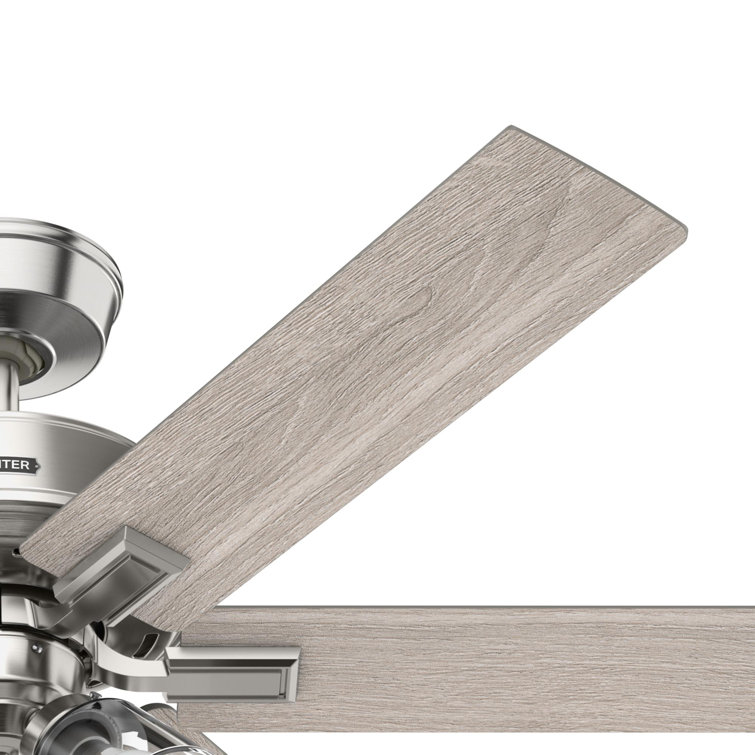 Hunter 52 Inch White and Light Oak Ceiling Fan with LED Light and Remote