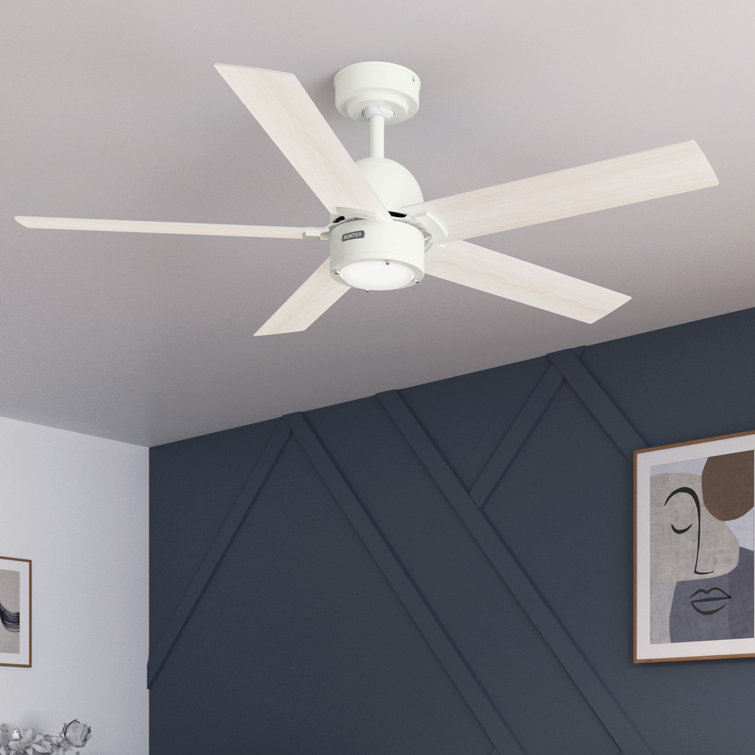 Erling 52" White Wood Ceiling Fan with Light and Remote