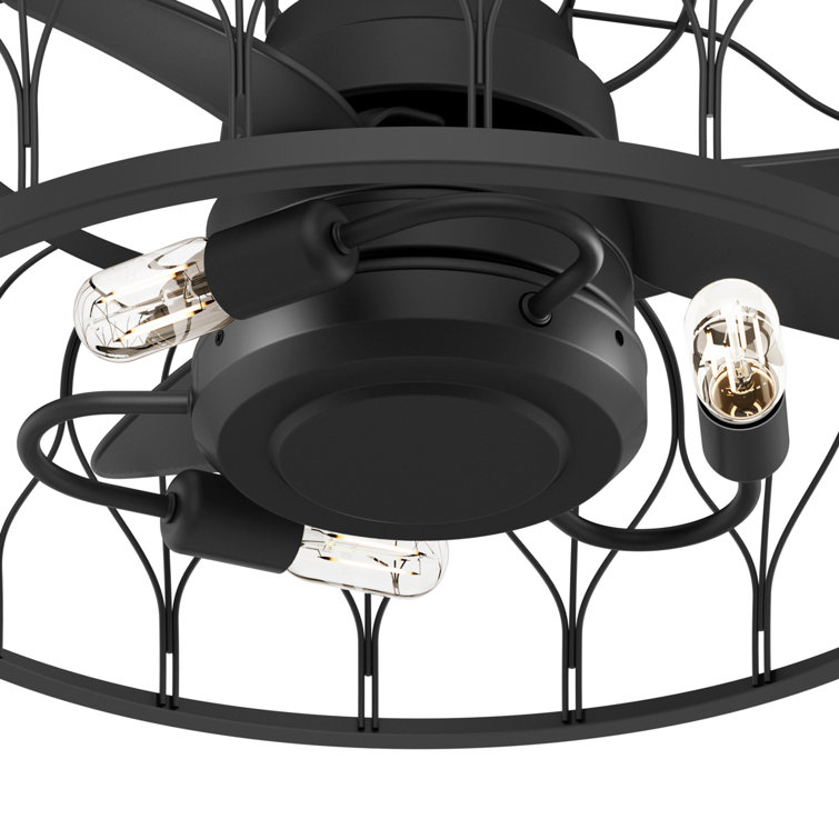 Matte Black 36" Ceiling Fan with LED Light and Remote