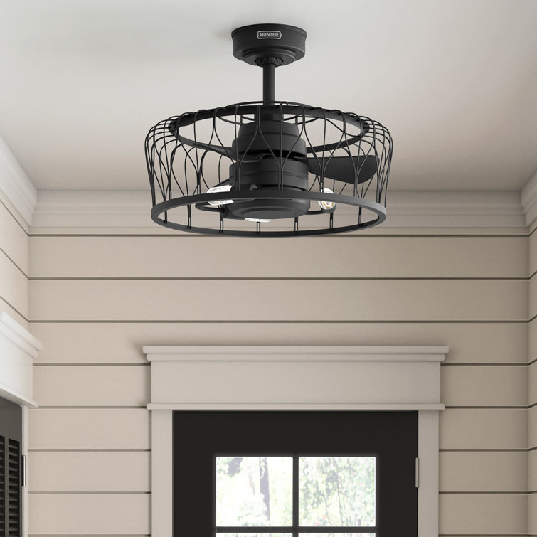 Matte Black 36" Ceiling Fan with LED Light and Remote