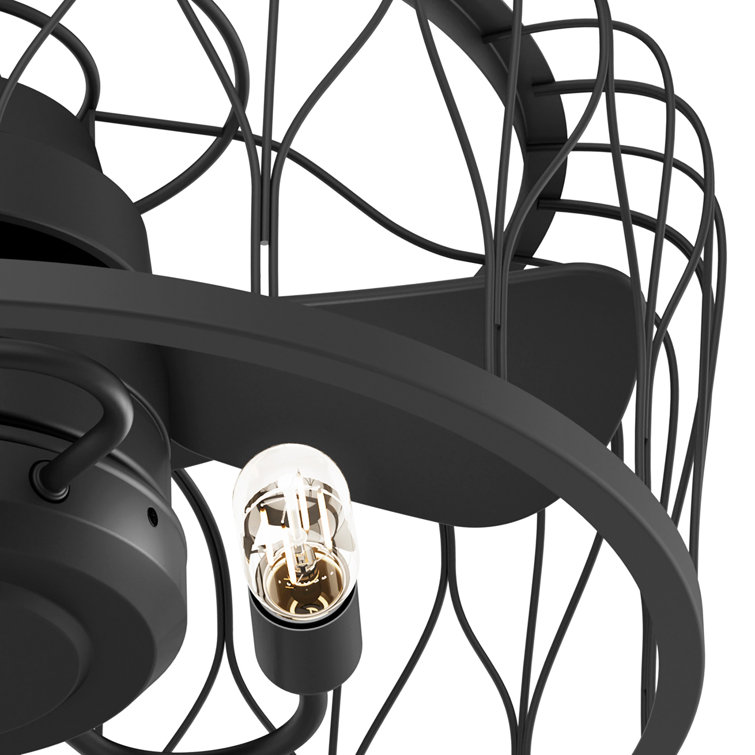 Matte Black 36" Ceiling Fan with LED Light and Remote