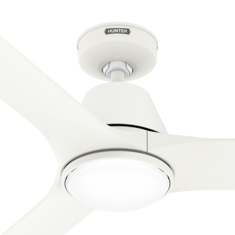 Hunter 52-Inch Matte White Smart Ceiling Fan with LED Light and Remote