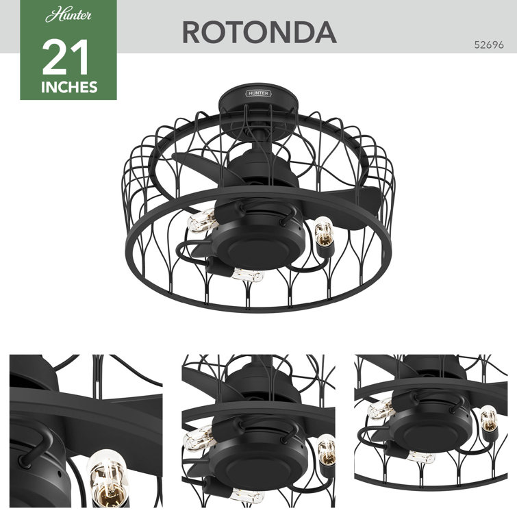 Matte Black 36" Ceiling Fan with LED Light and Remote